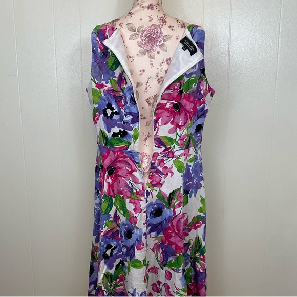 Black Label sz:16 Purple & Pink Floral Dress - Picture 11 of 15